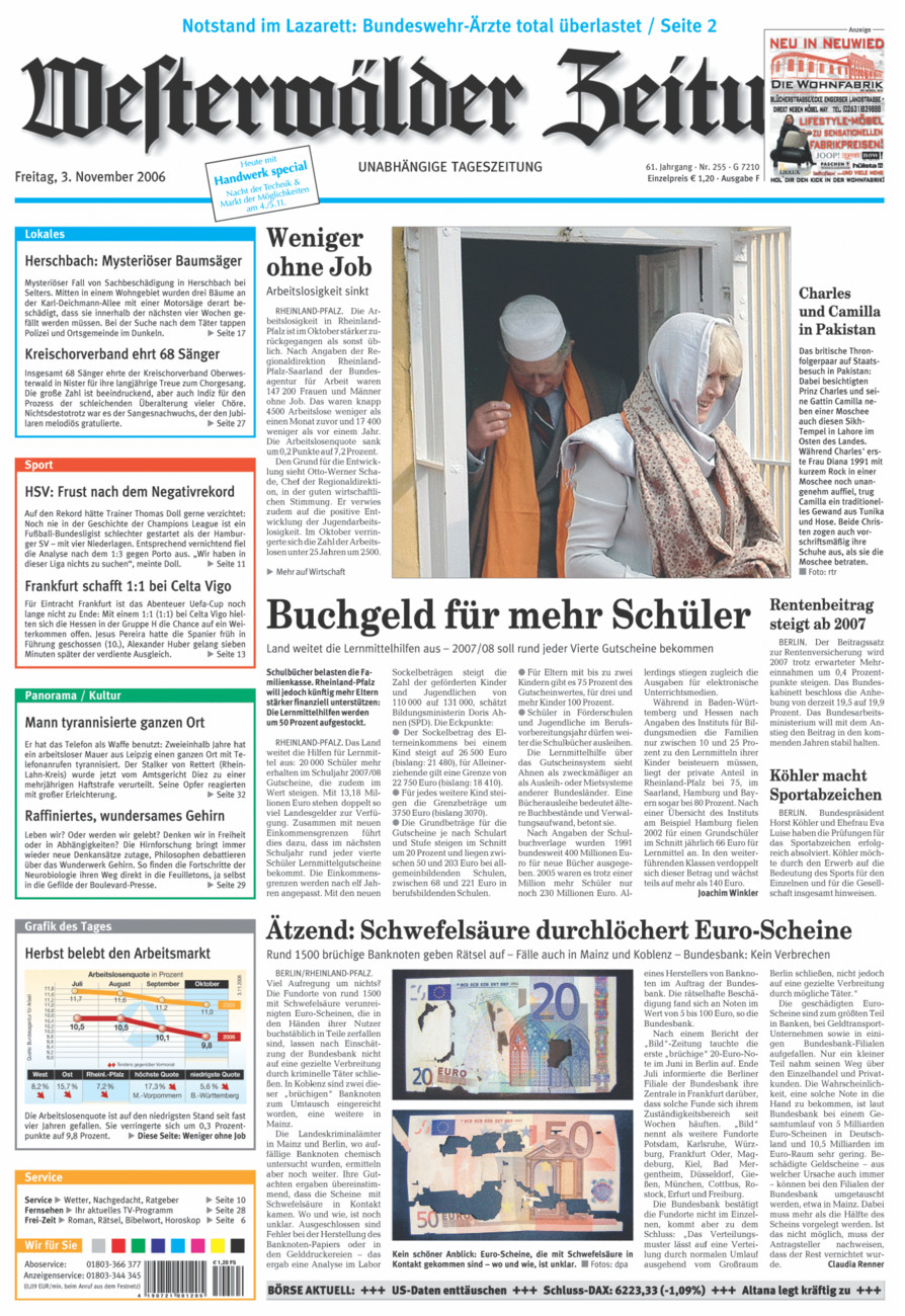 Westerwälder Zeitung vom Freitag, 03.11.2006