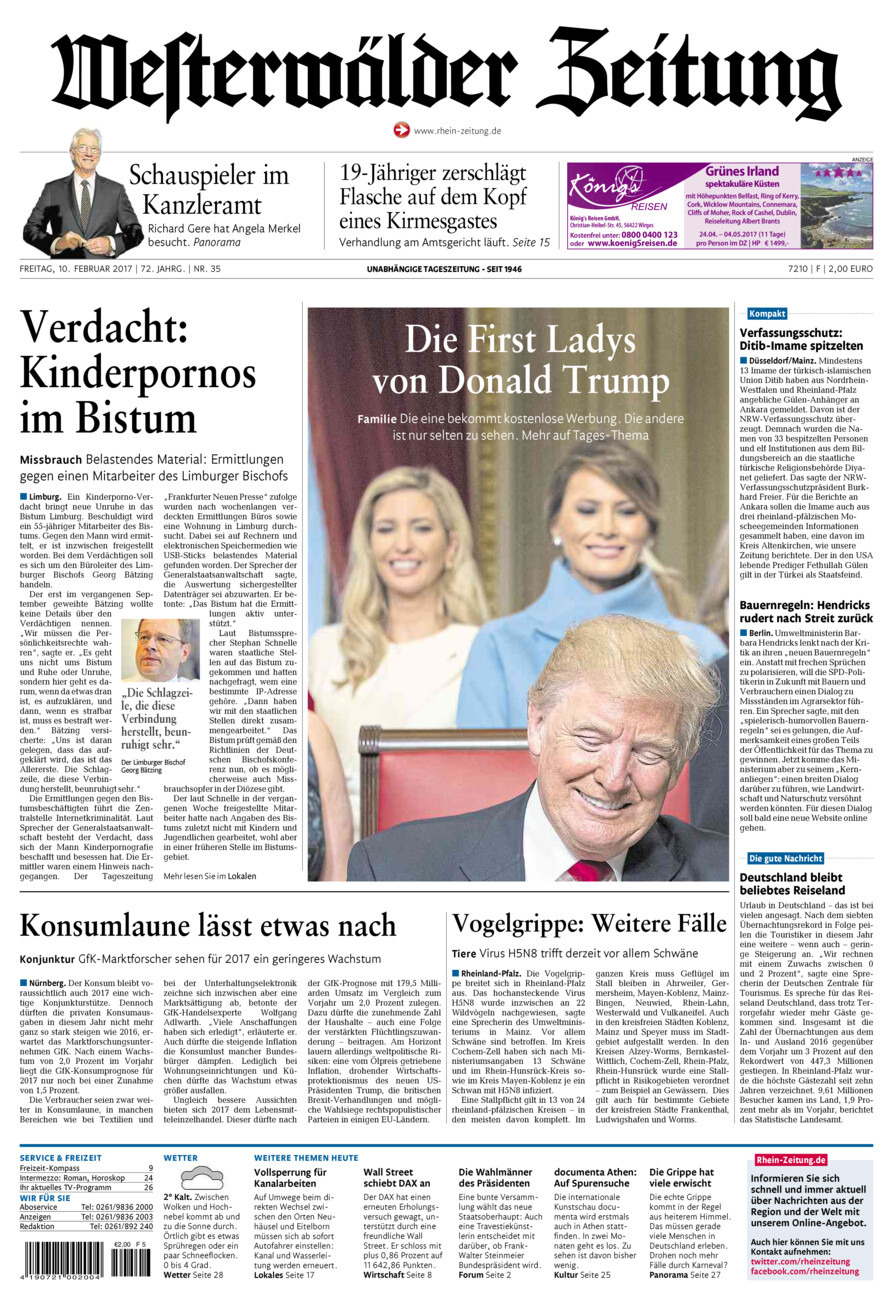 Westerwälder Zeitung vom Freitag, 10.02.2017