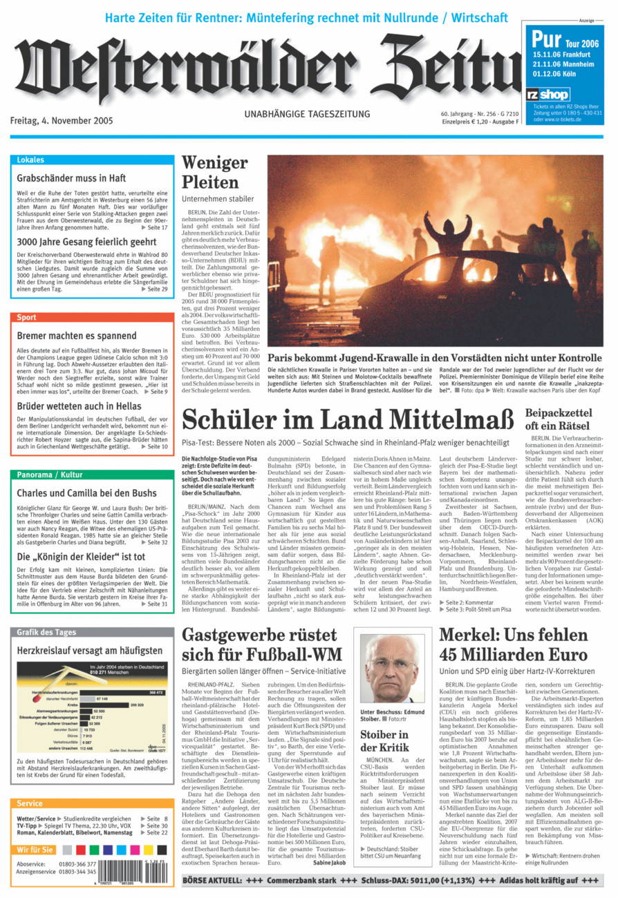 Westerwälder Zeitung vom Freitag, 04.11.2005