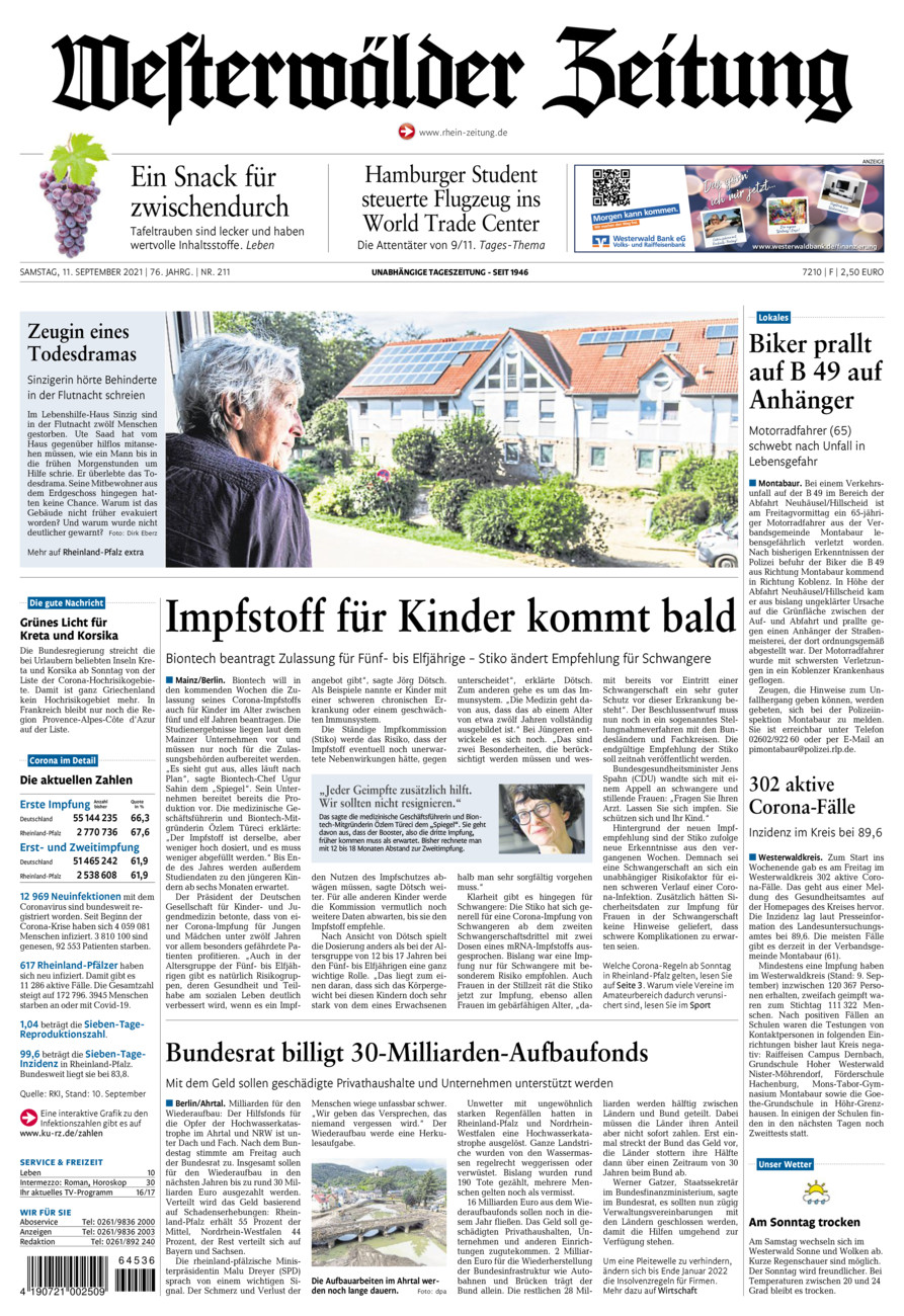 Westerwälder Zeitung vom Samstag, 11.09.2021
