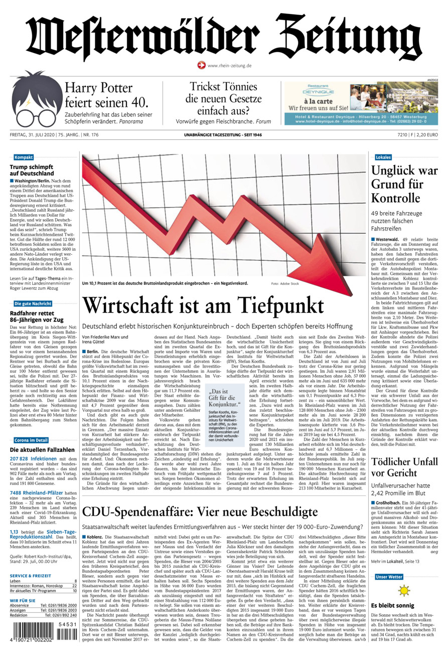 Westerwälder Zeitung vom Freitag, 31.07.2020