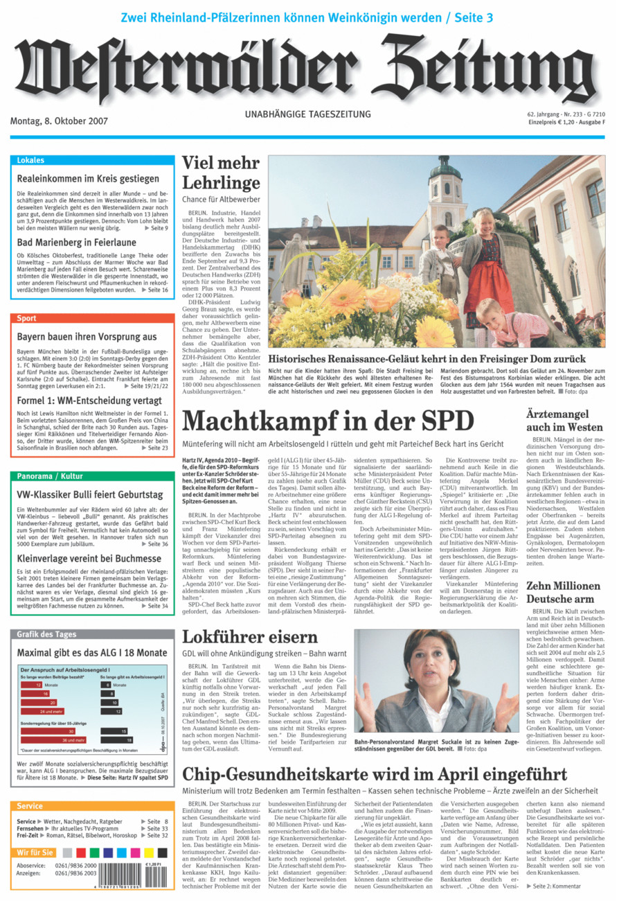 Westerwälder Zeitung vom Montag, 08.10.2007