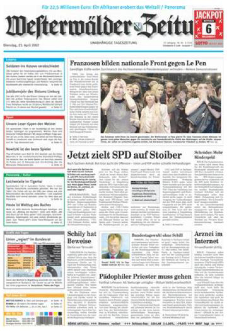 Westerwälder Zeitung vom Dienstag, 23.04.2002