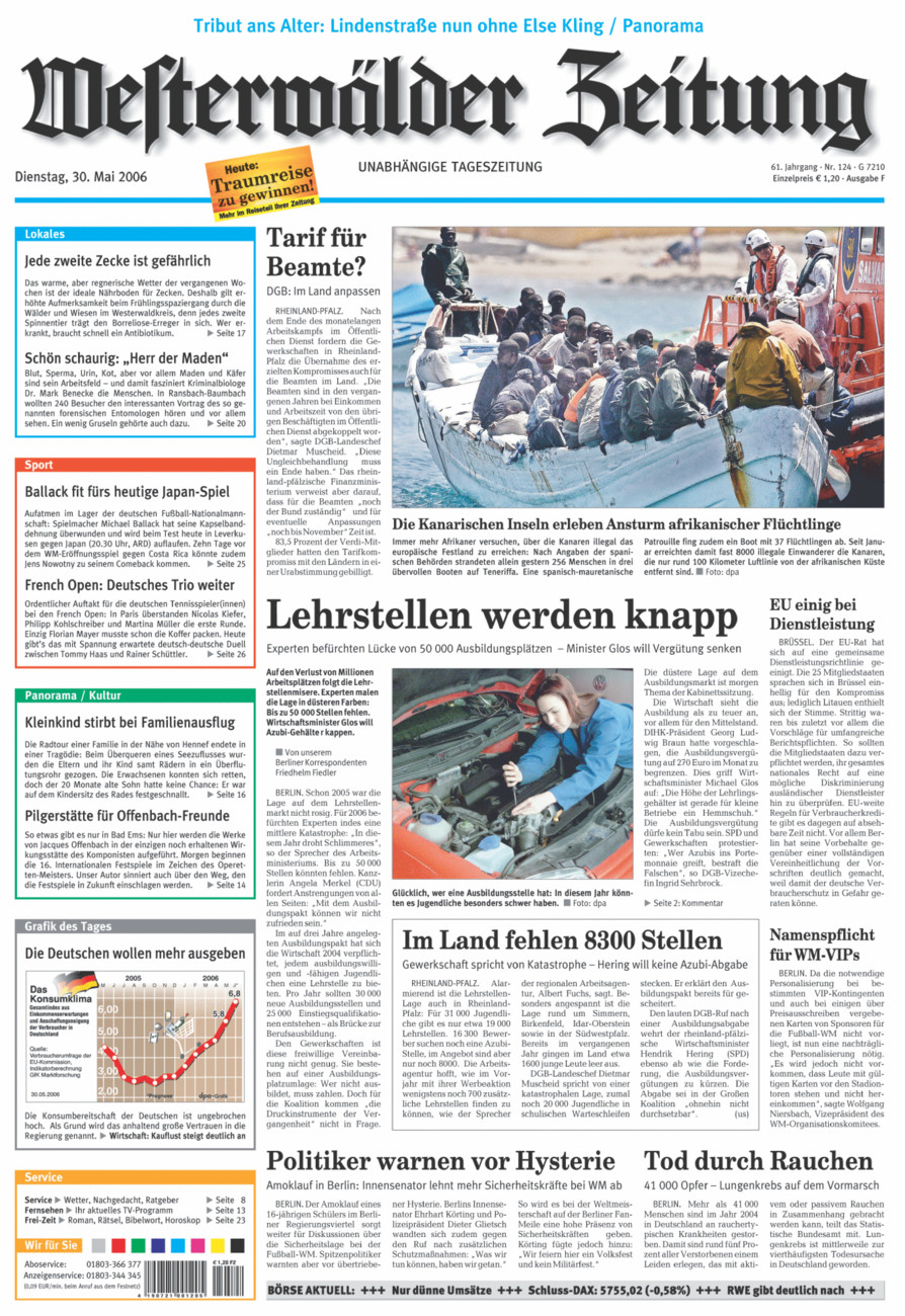 Westerwälder Zeitung vom Dienstag, 30.05.2006