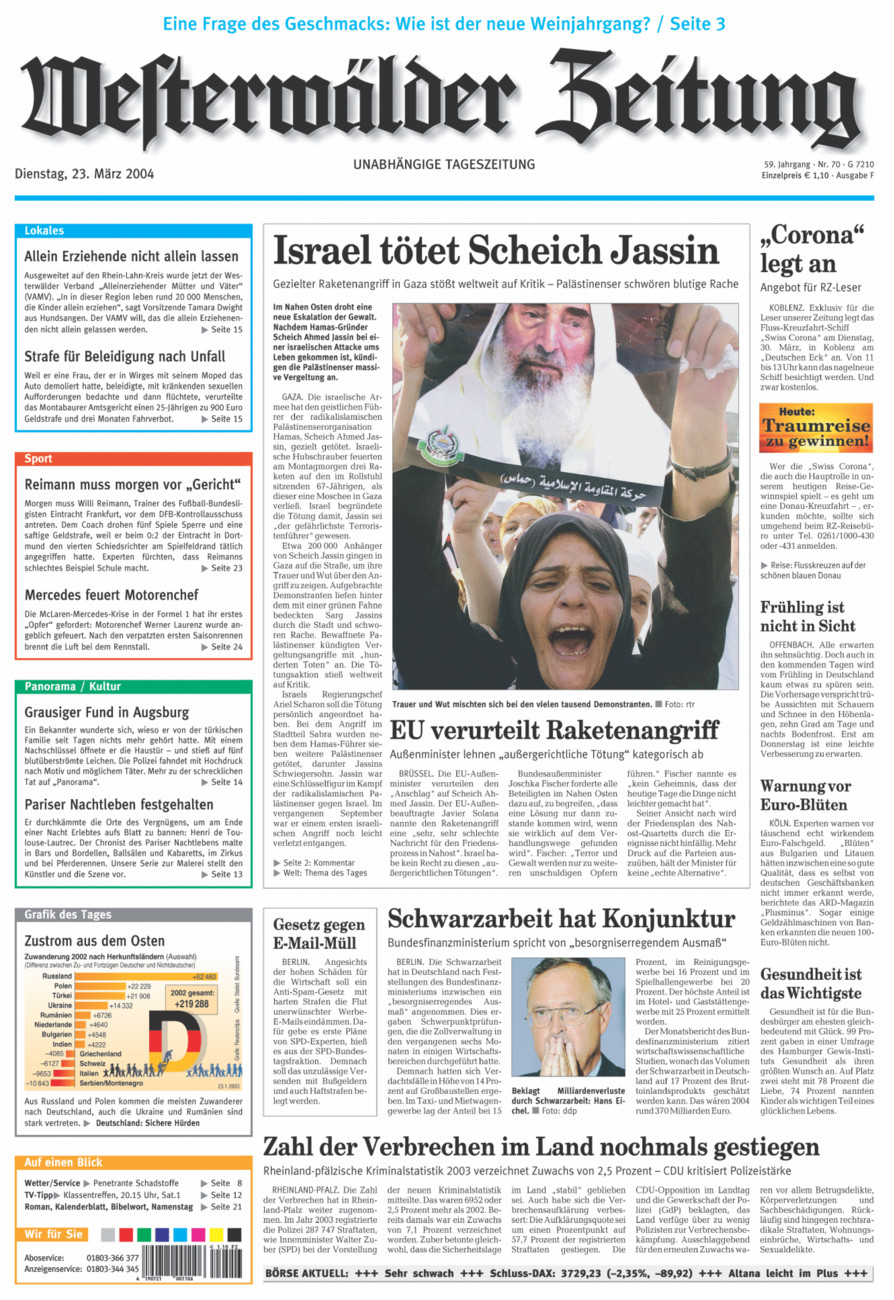 Westerwälder Zeitung vom Dienstag, 23.03.2004