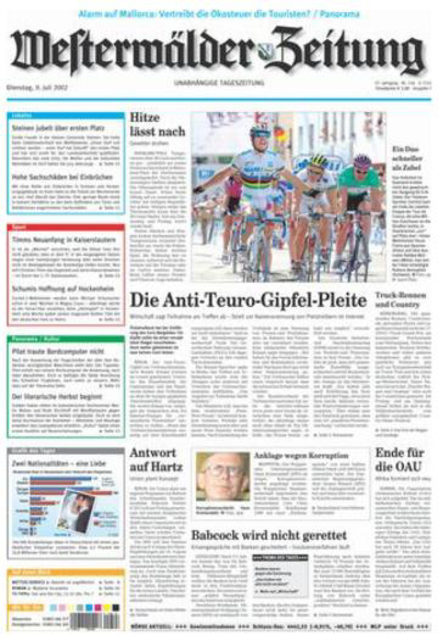 Westerwälder Zeitung vom Dienstag, 09.07.2002