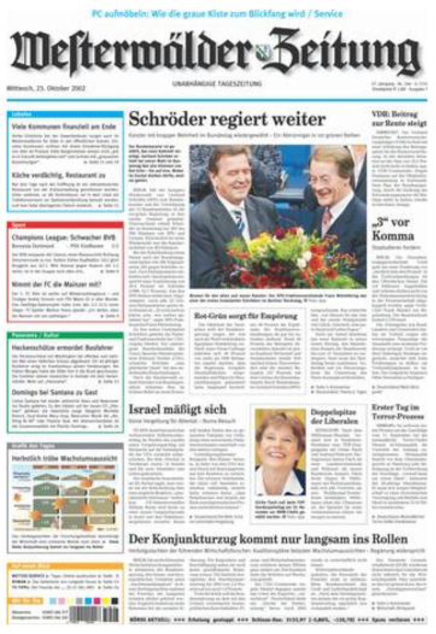 Westerwälder Zeitung vom Mittwoch, 23.10.2002