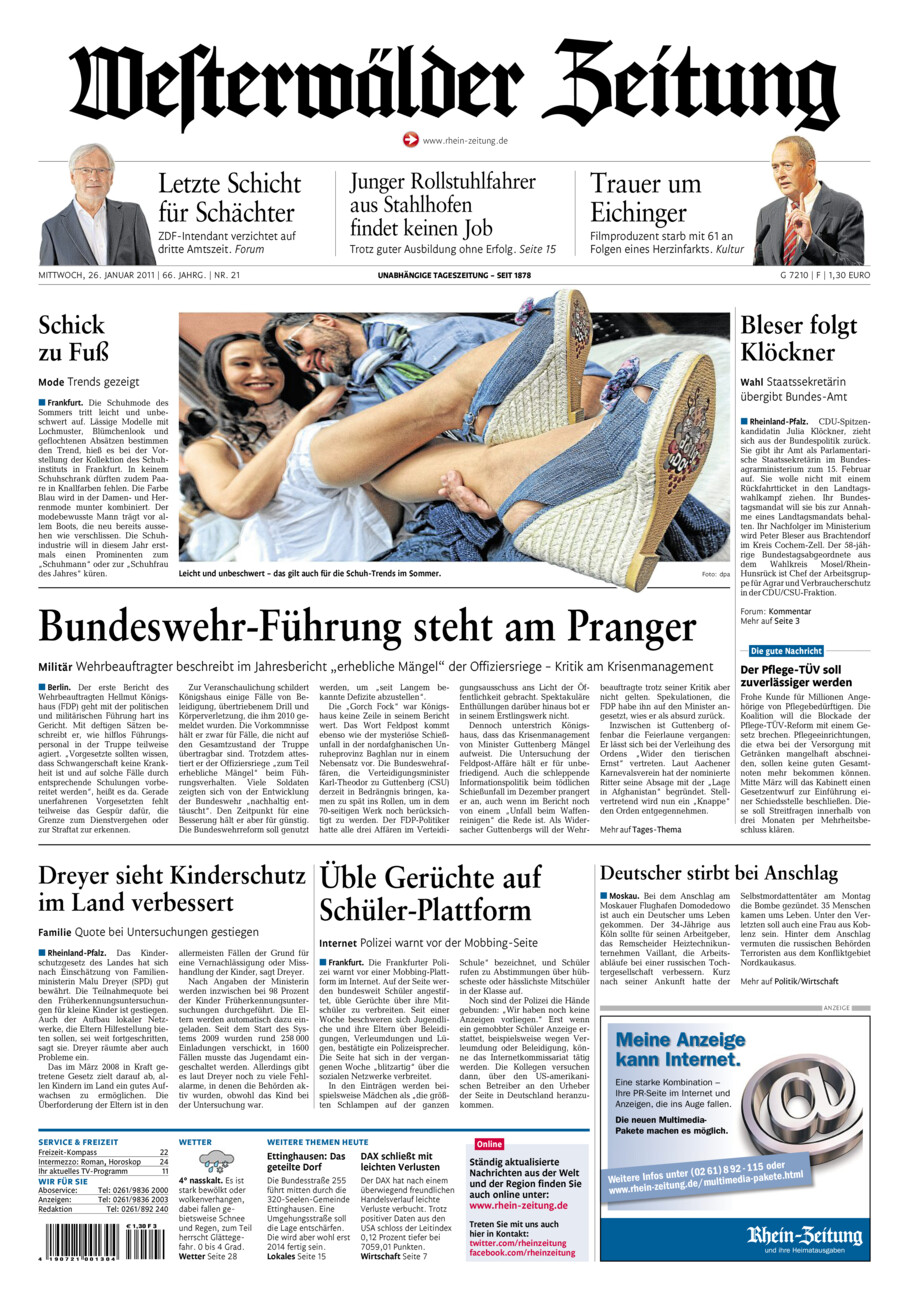 Westerwälder Zeitung vom Mittwoch, 26.01.2011
