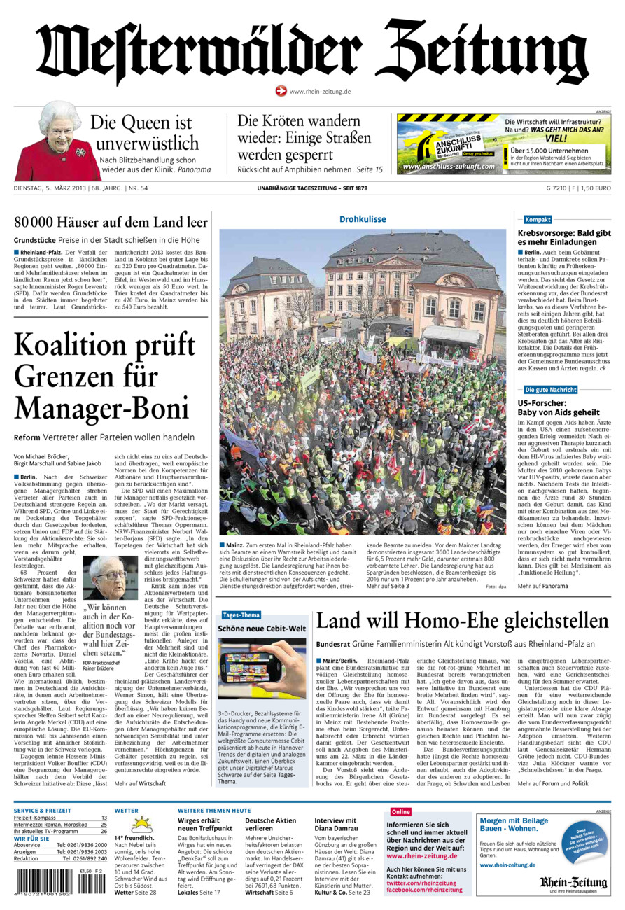 Westerwälder Zeitung vom Dienstag, 05.03.2013