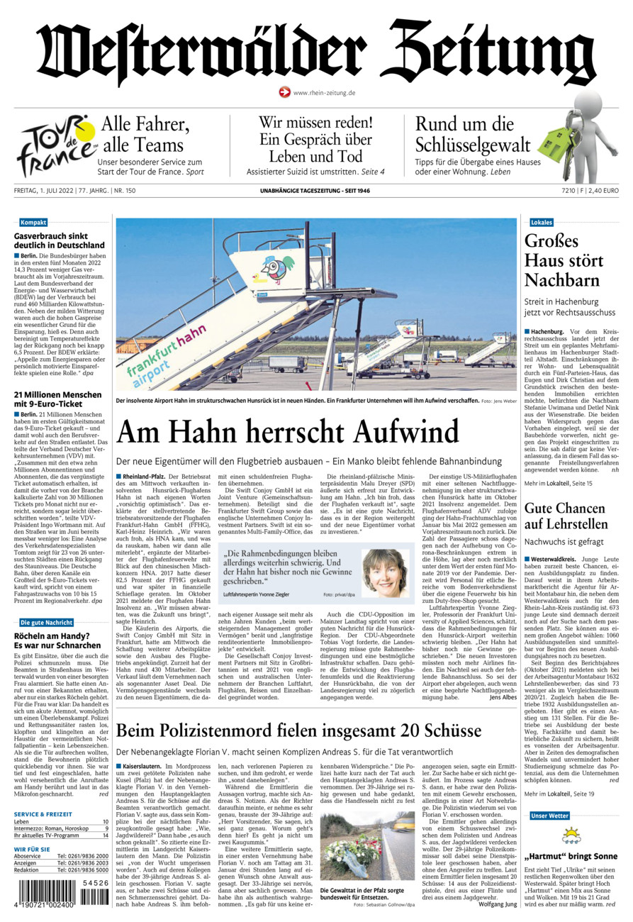 Westerwälder Zeitung vom Freitag, 01.07.2022