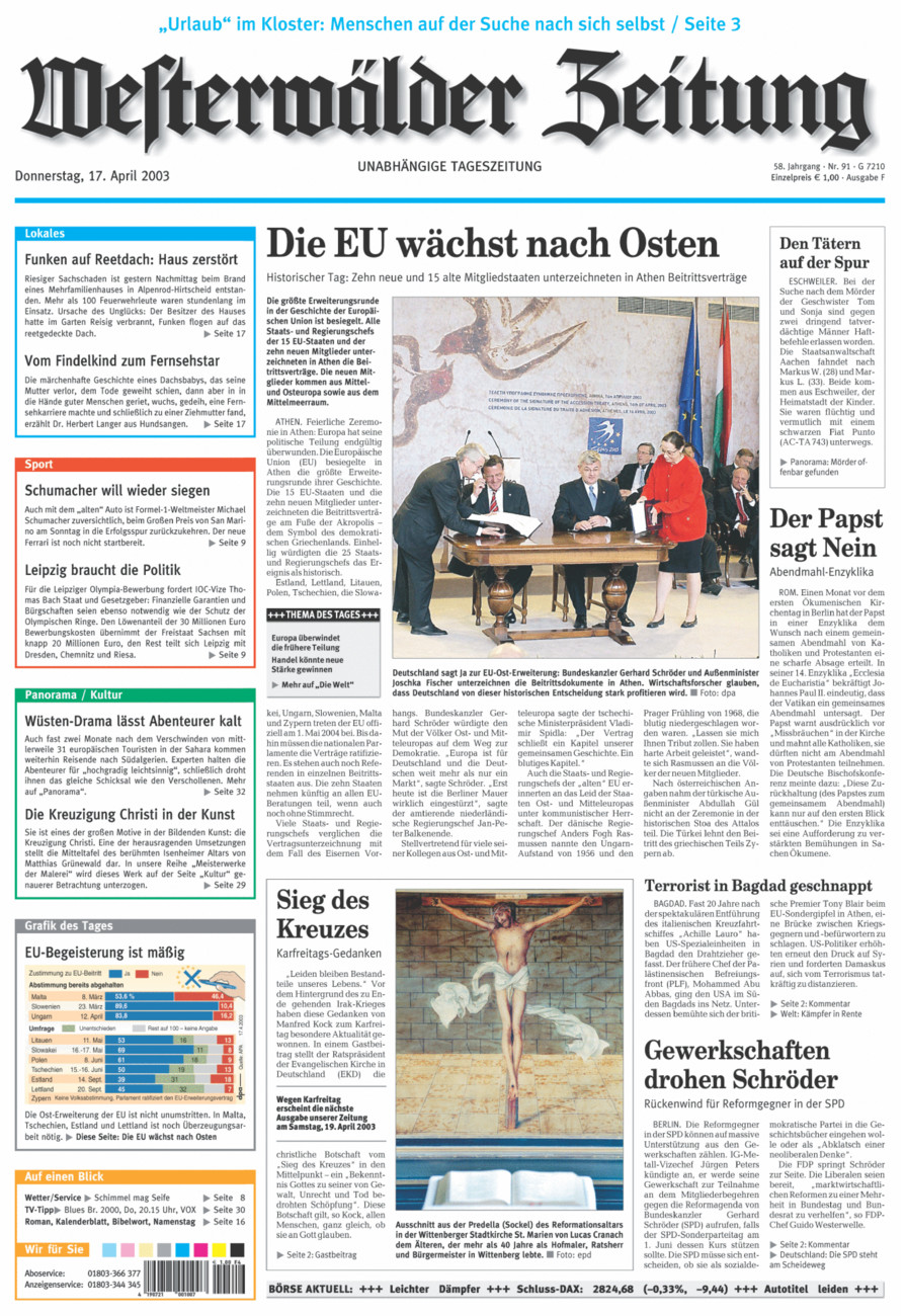 Westerwälder Zeitung vom Donnerstag, 17.04.2003