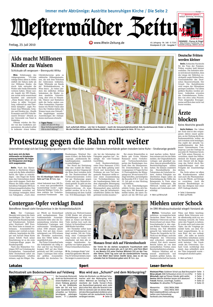 Westerwälder Zeitung vom Freitag, 23.07.2010