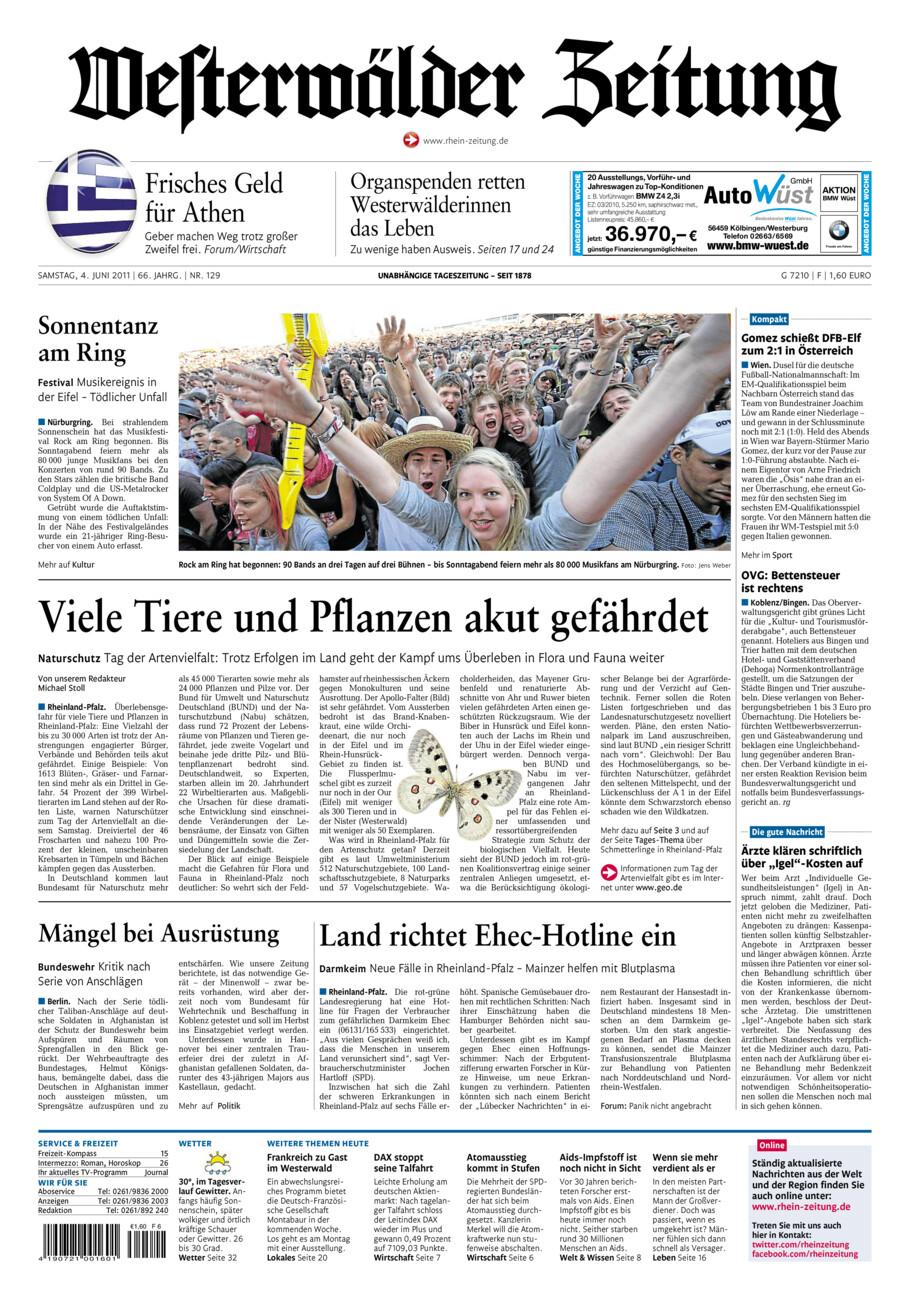 Westerwälder Zeitung vom Samstag, 04.06.2011