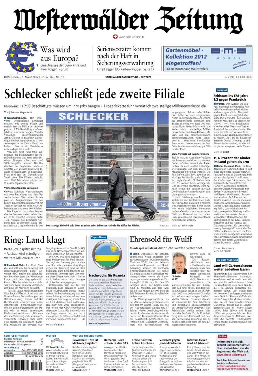 Westerwälder Zeitung vom Donnerstag, 01.03.2012