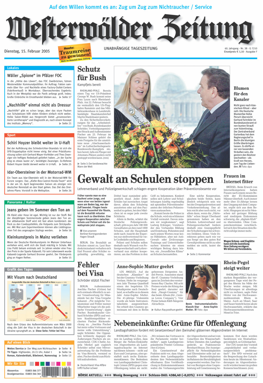 Westerwälder Zeitung vom Dienstag, 15.02.2005