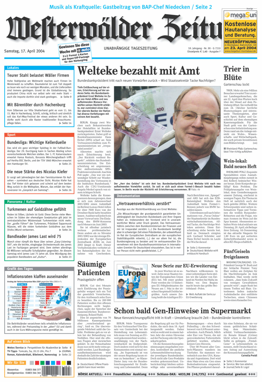 Westerwälder Zeitung vom Samstag, 17.04.2004