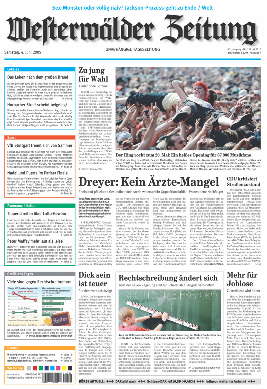Westerwälder Zeitung vom Samstag, 04.06.2005