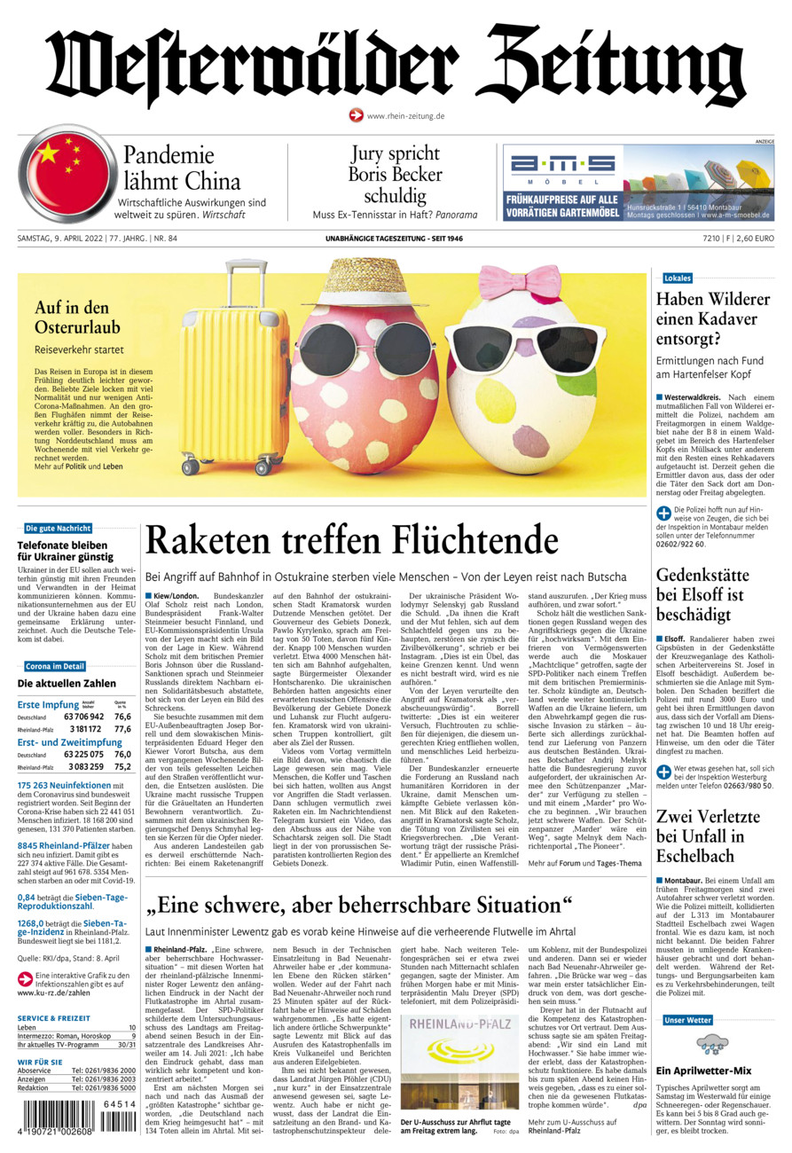Westerwälder Zeitung vom Samstag, 09.04.2022