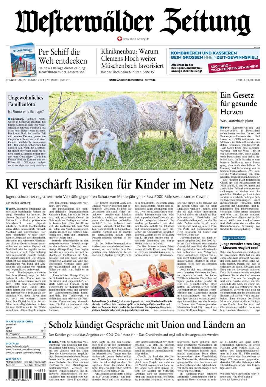 Westerwälder Zeitung vom Donnerstag, 29.08.2024