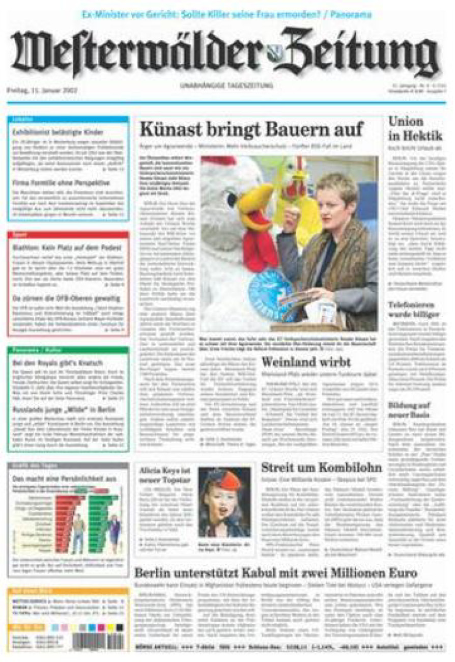 Westerwälder Zeitung vom Freitag, 11.01.2002