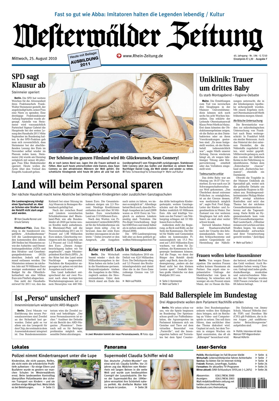 Westerwälder Zeitung vom Mittwoch, 25.08.2010