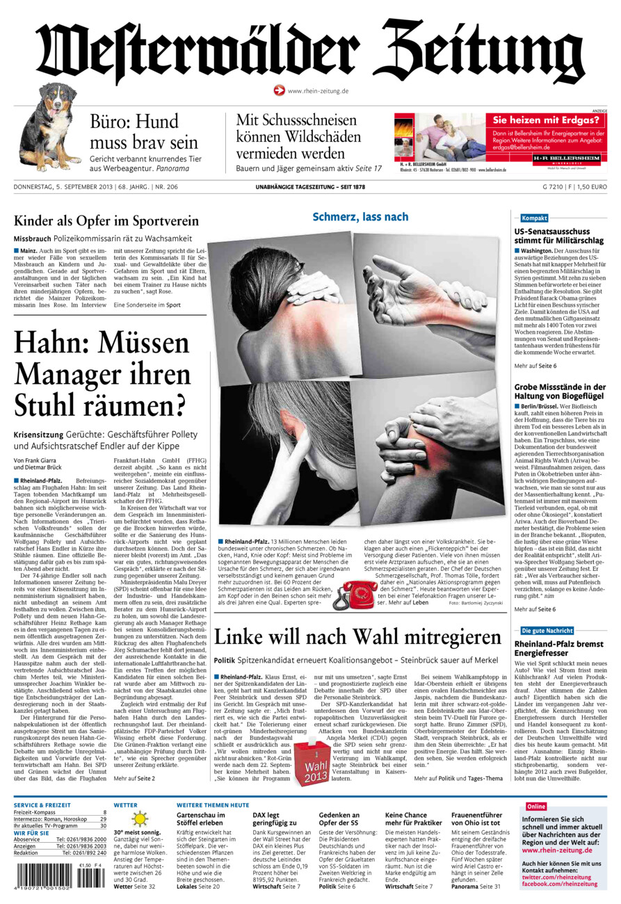 Westerwälder Zeitung vom Donnerstag, 05.09.2013