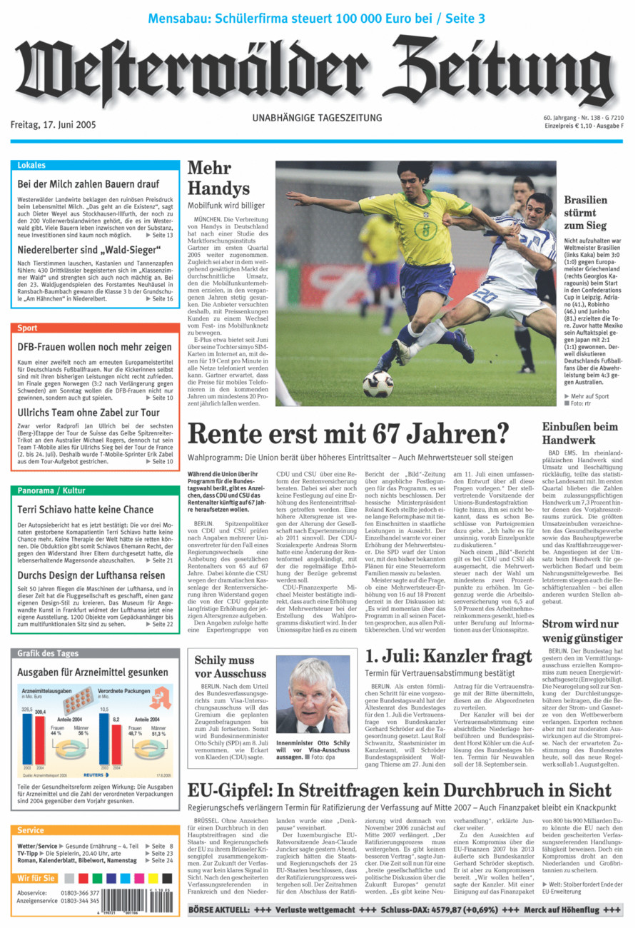 Westerwälder Zeitung vom Freitag, 17.06.2005