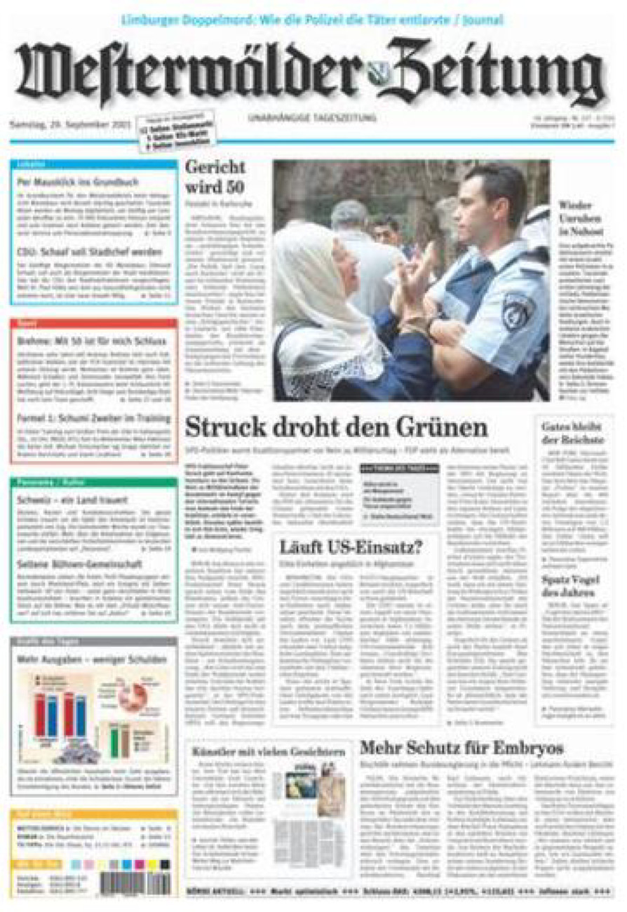 Westerwälder Zeitung vom Samstag, 29.09.2001