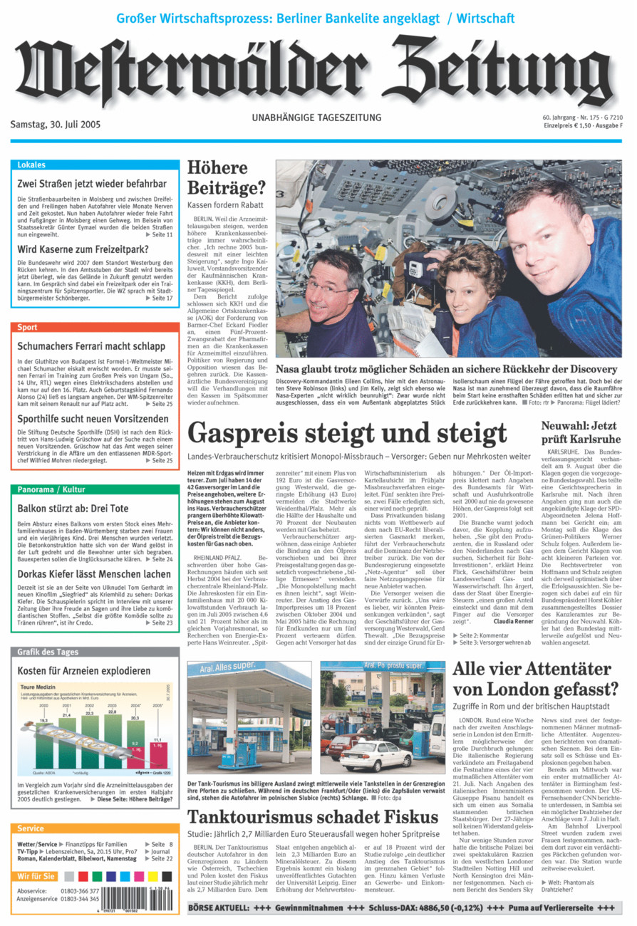 Westerwälder Zeitung vom Samstag, 30.07.2005