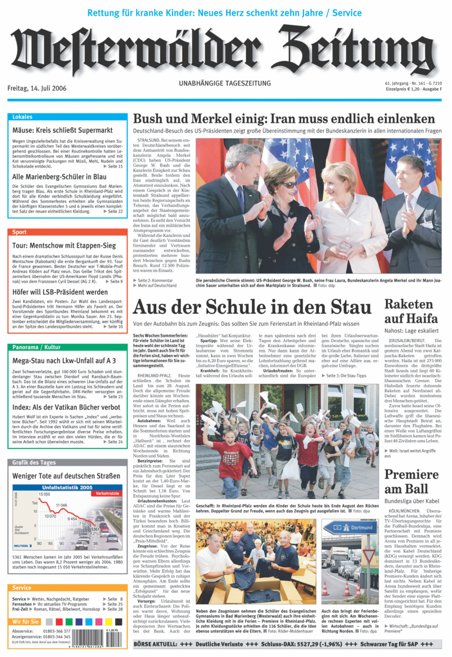 Westerwälder Zeitung vom Freitag, 14.07.2006