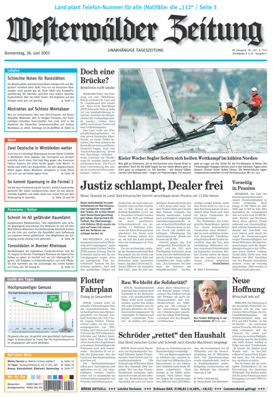 Westerwälder Zeitung vom Donnerstag, 26.06.2003