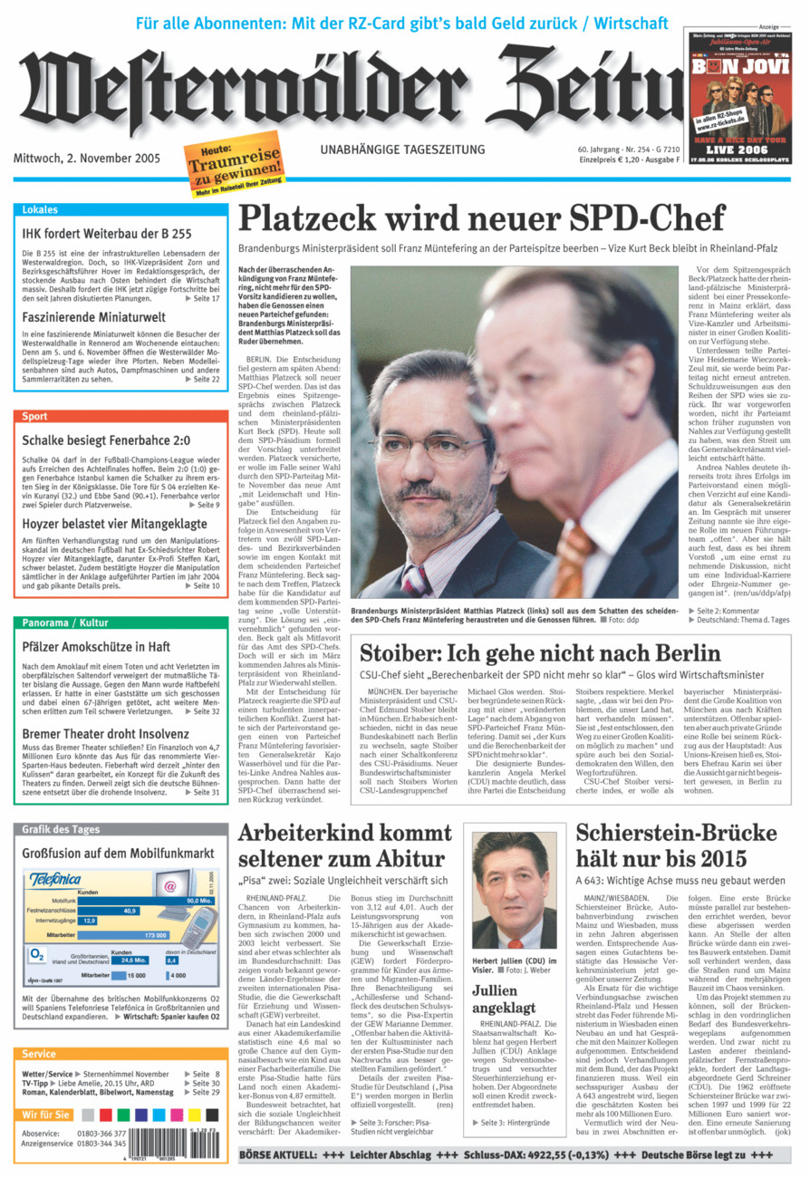 Westerwälder Zeitung vom Mittwoch, 02.11.2005