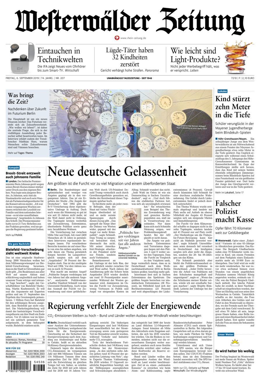 Westerwälder Zeitung vom Freitag, 06.09.2019
