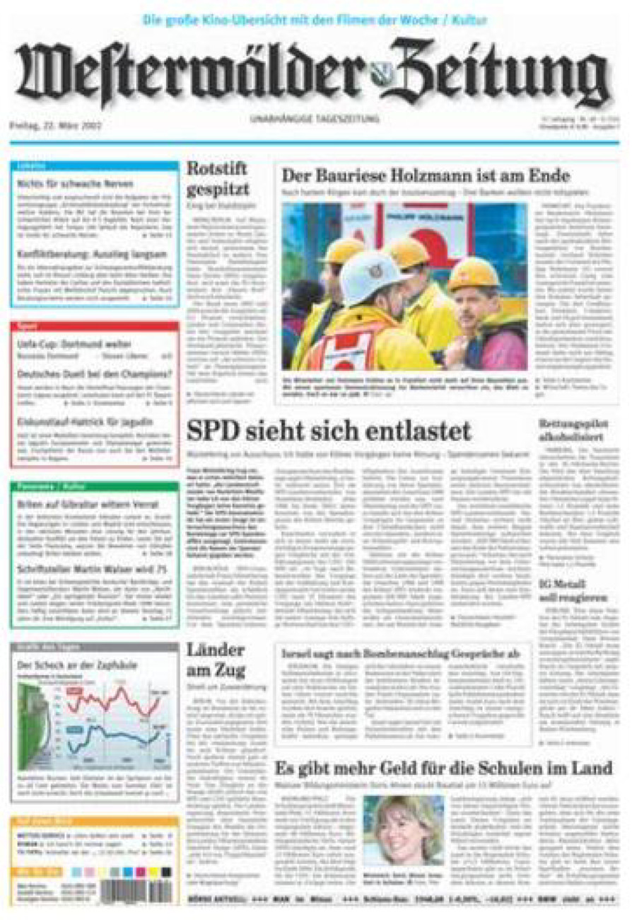 Westerwälder Zeitung vom Freitag, 22.03.2002