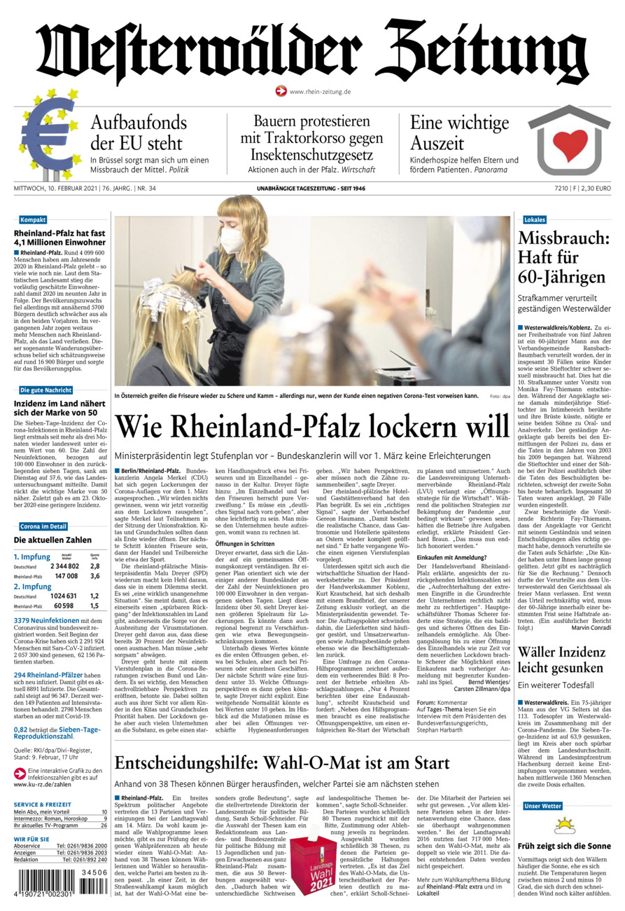 Westerwälder Zeitung vom Mittwoch, 10.02.2021
