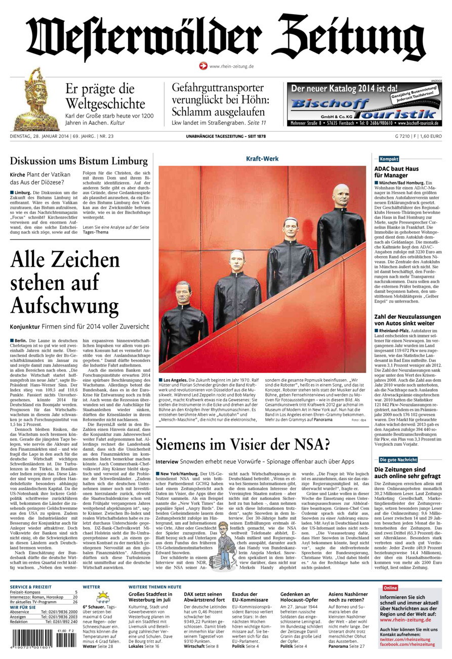Westerwälder Zeitung vom Dienstag, 28.01.2014