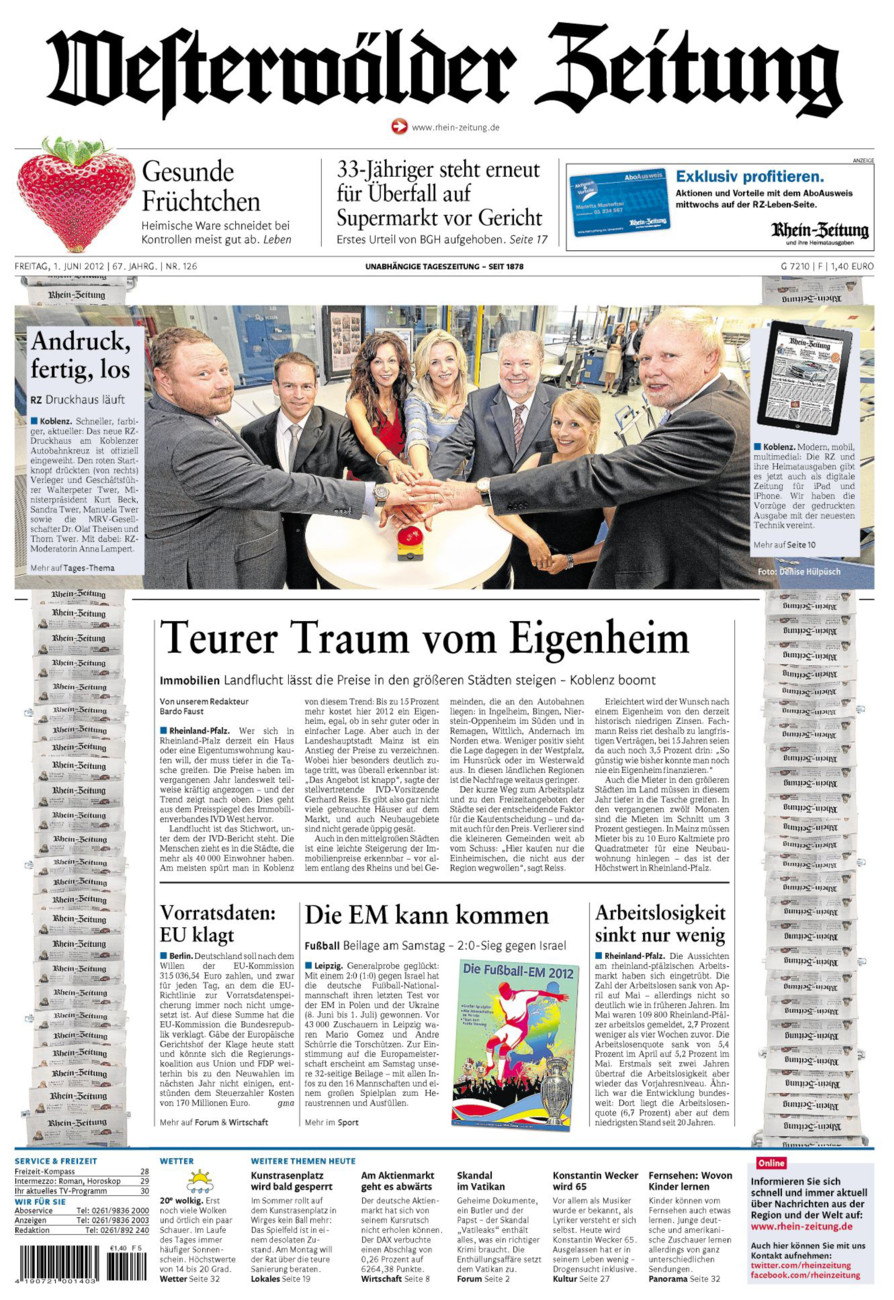 Westerwälder Zeitung vom Freitag, 01.06.2012