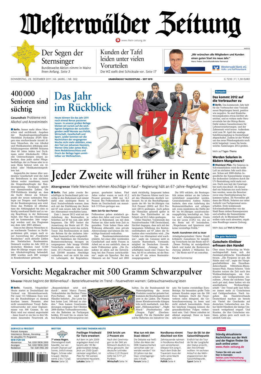 Westerwälder Zeitung vom Donnerstag, 29.12.2011