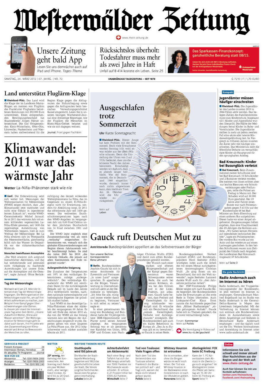 Westerwälder Zeitung vom Samstag, 24.03.2012