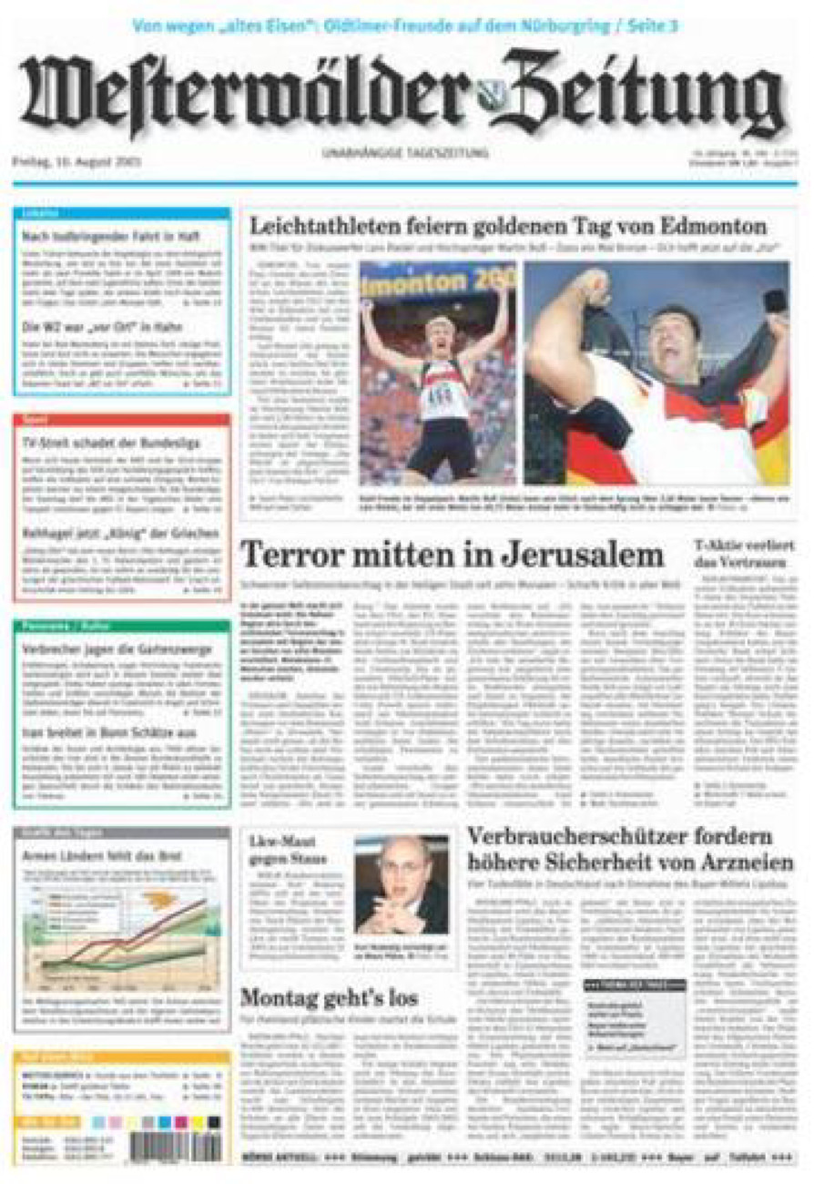 Westerwälder Zeitung vom Freitag, 10.08.2001