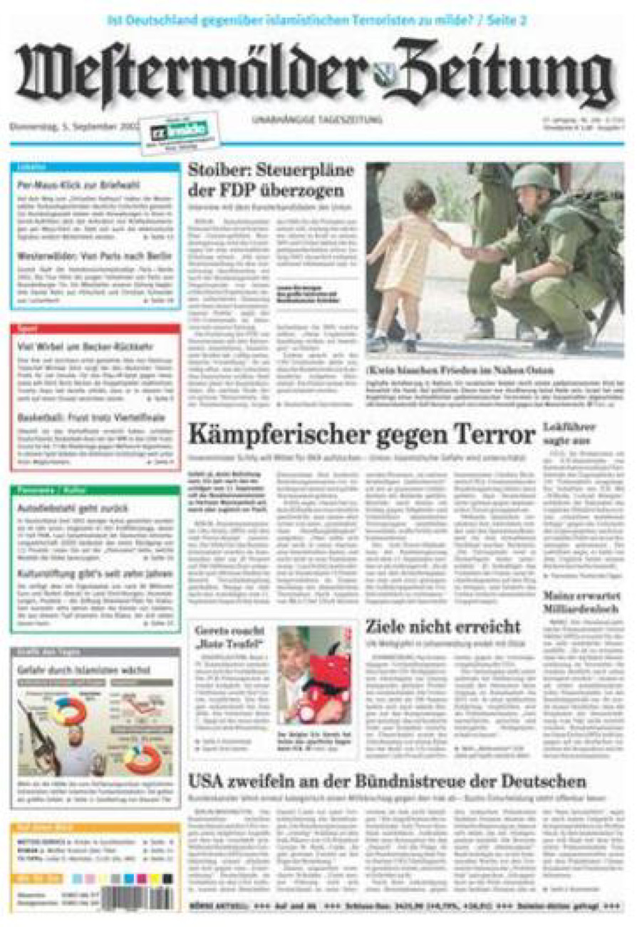 Westerwälder Zeitung vom Donnerstag, 05.09.2002