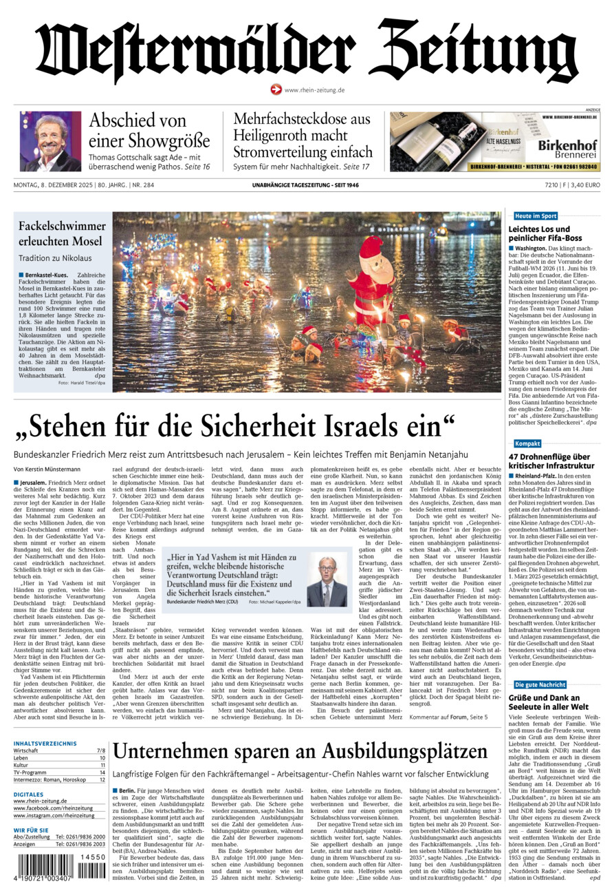 Westerwälder Zeitung vom Montag, 08.12.2025