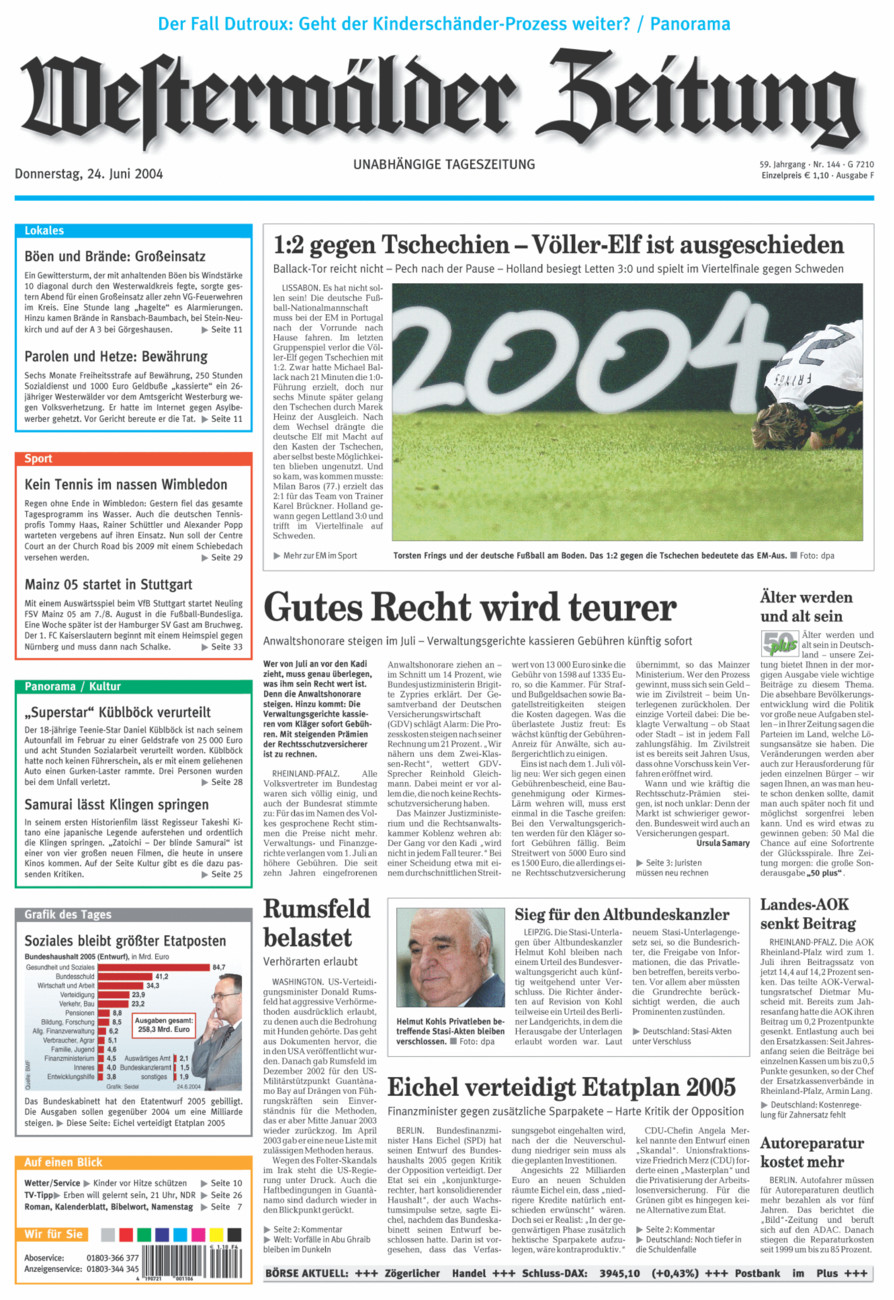 Westerwälder Zeitung vom Donnerstag, 24.06.2004