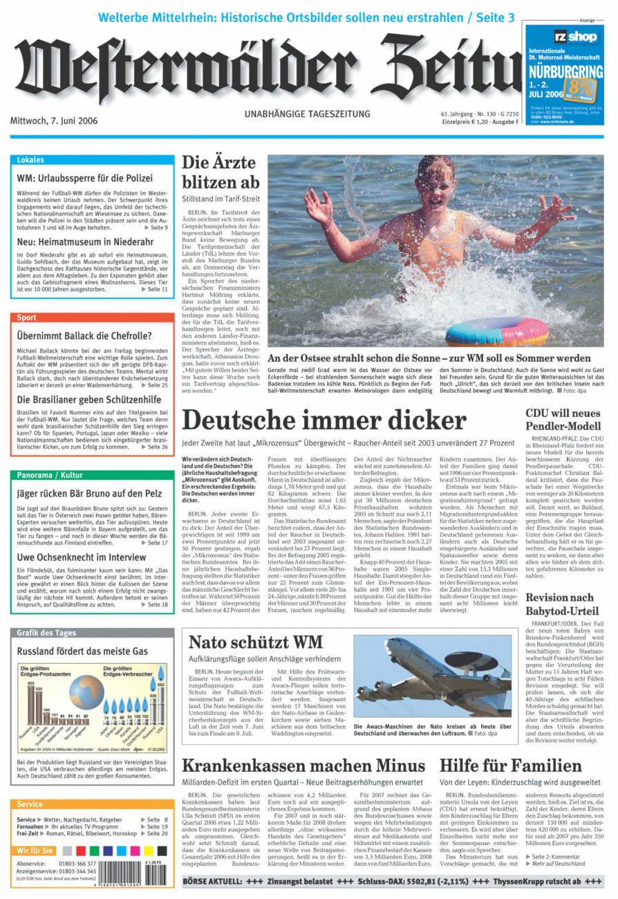 Westerwälder Zeitung vom Mittwoch, 07.06.2006