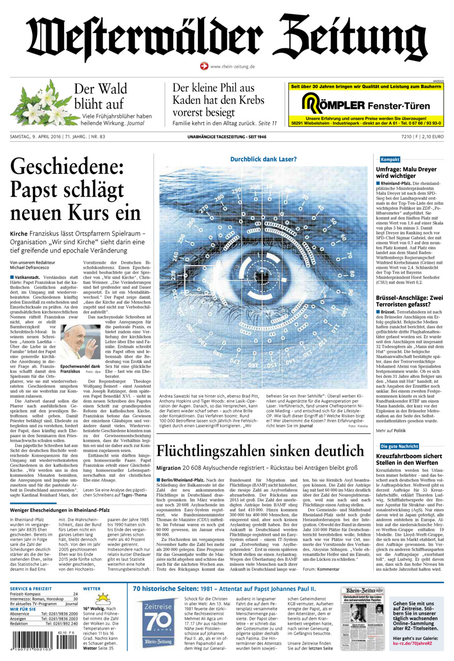 Westerwälder Zeitung vom Samstag, 09.04.2016