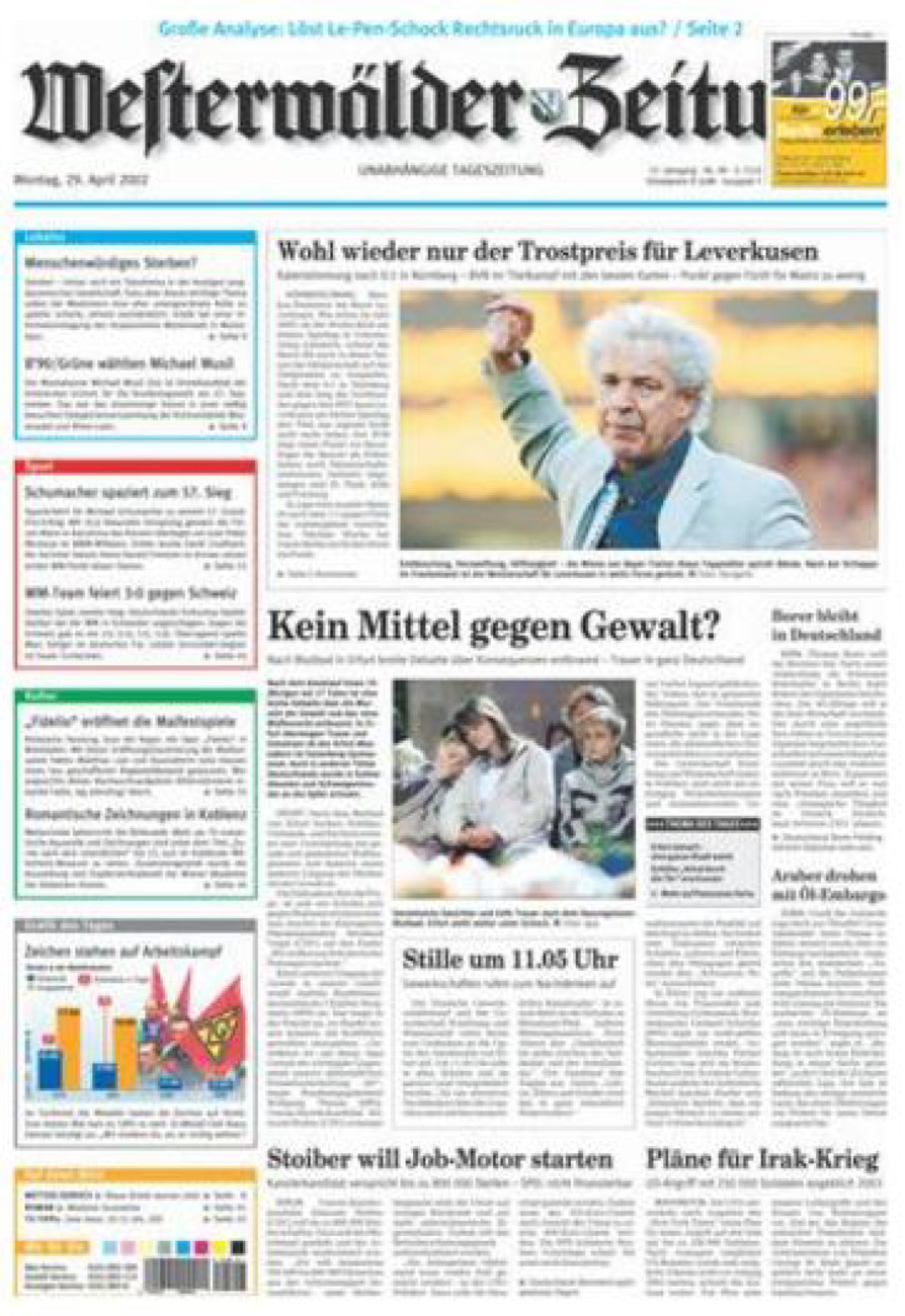 Westerwälder Zeitung vom Montag, 29.04.2002
