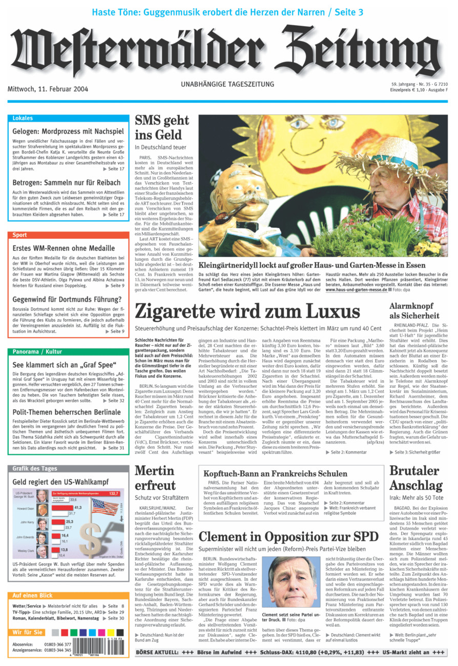 Westerwälder Zeitung vom Mittwoch, 11.02.2004