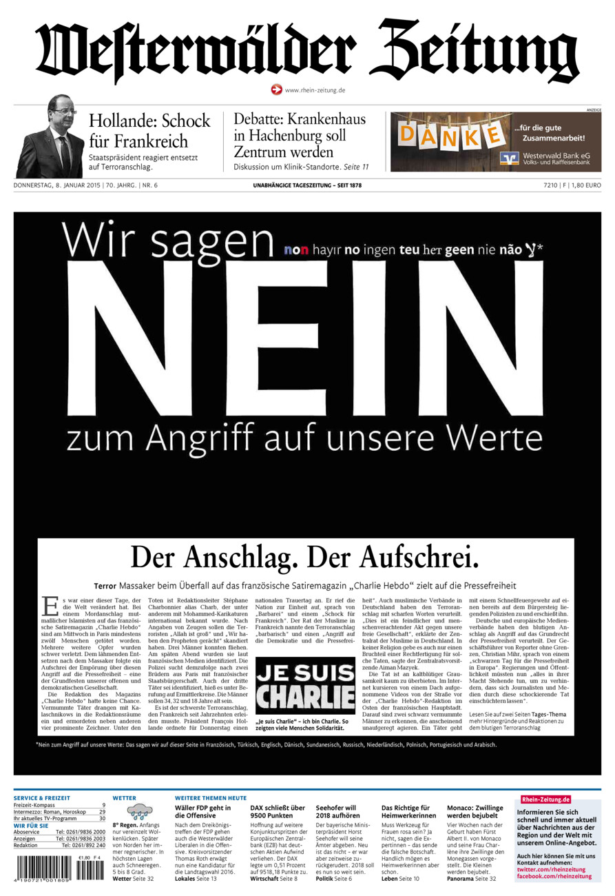 Westerwälder Zeitung vom Donnerstag, 08.01.2015