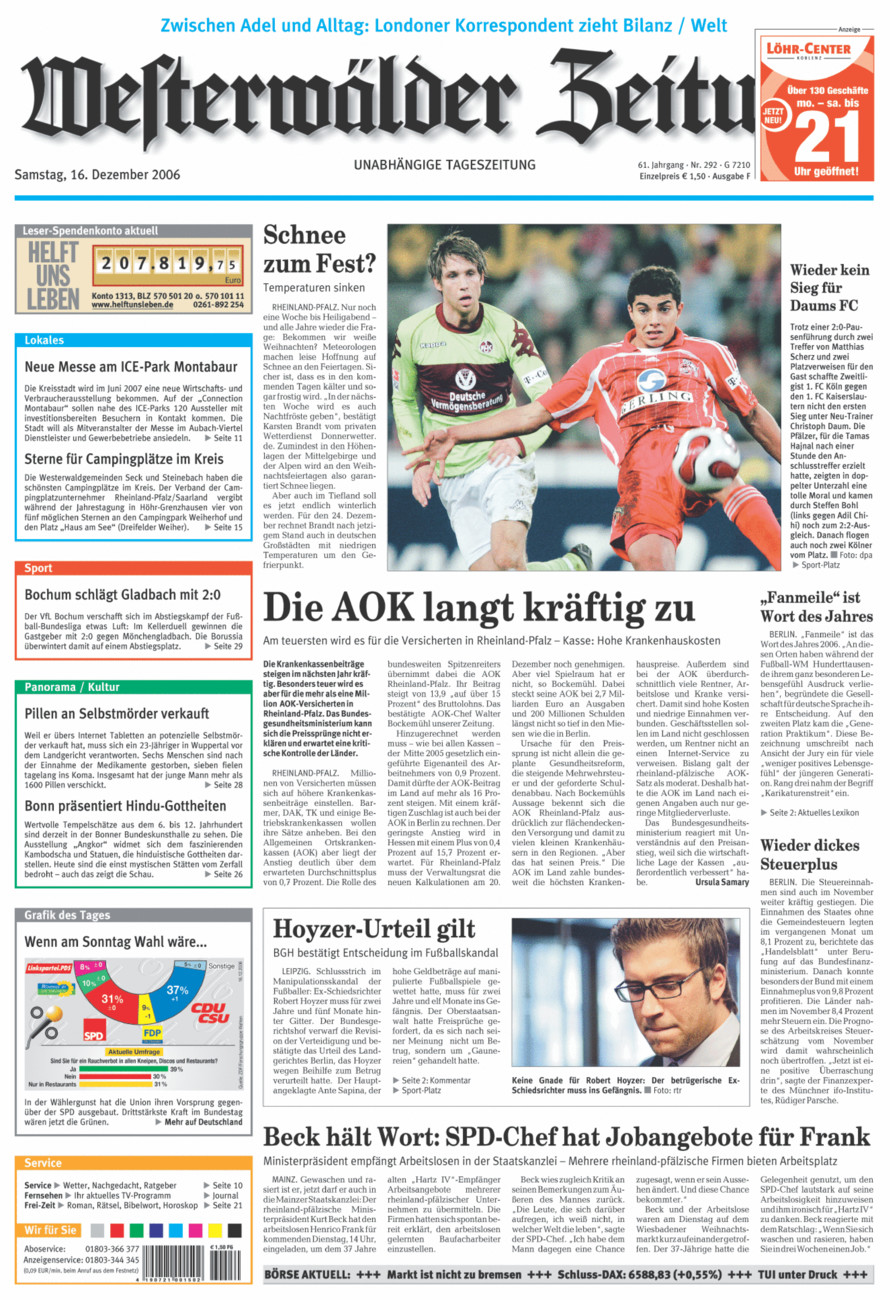 Westerwälder Zeitung vom Samstag, 16.12.2006