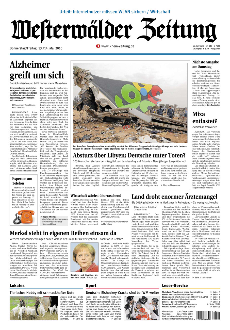 Westerwälder Zeitung vom Donnerstag, 13.05.2010